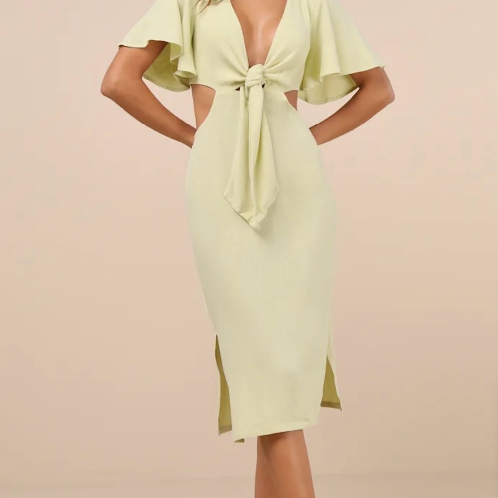Lime Green Midi Dress